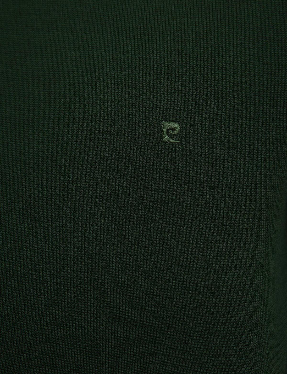 Koyu Yeşil Slim Fit Bisiklet Yaka Basic Triko Kazak - 50207445159