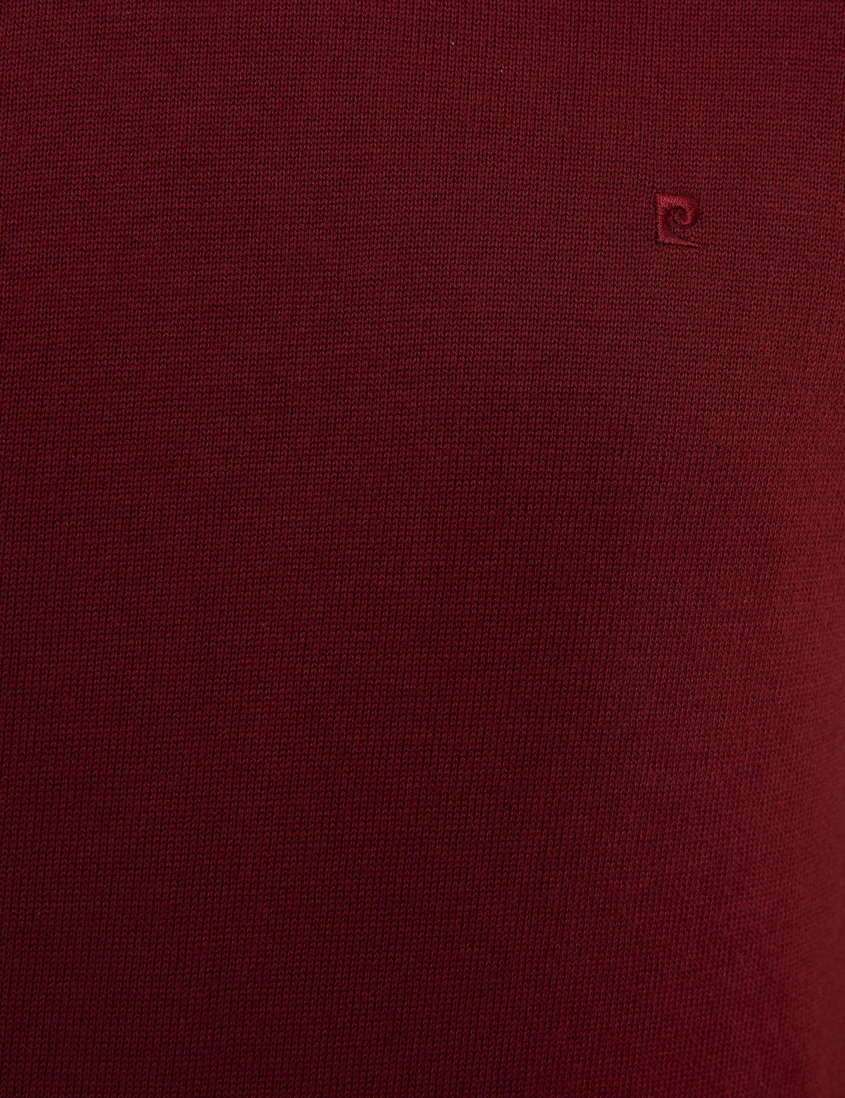 Kırmızı Slim Fit Yarım Balıkçı Yaka Basic Triko Kazak