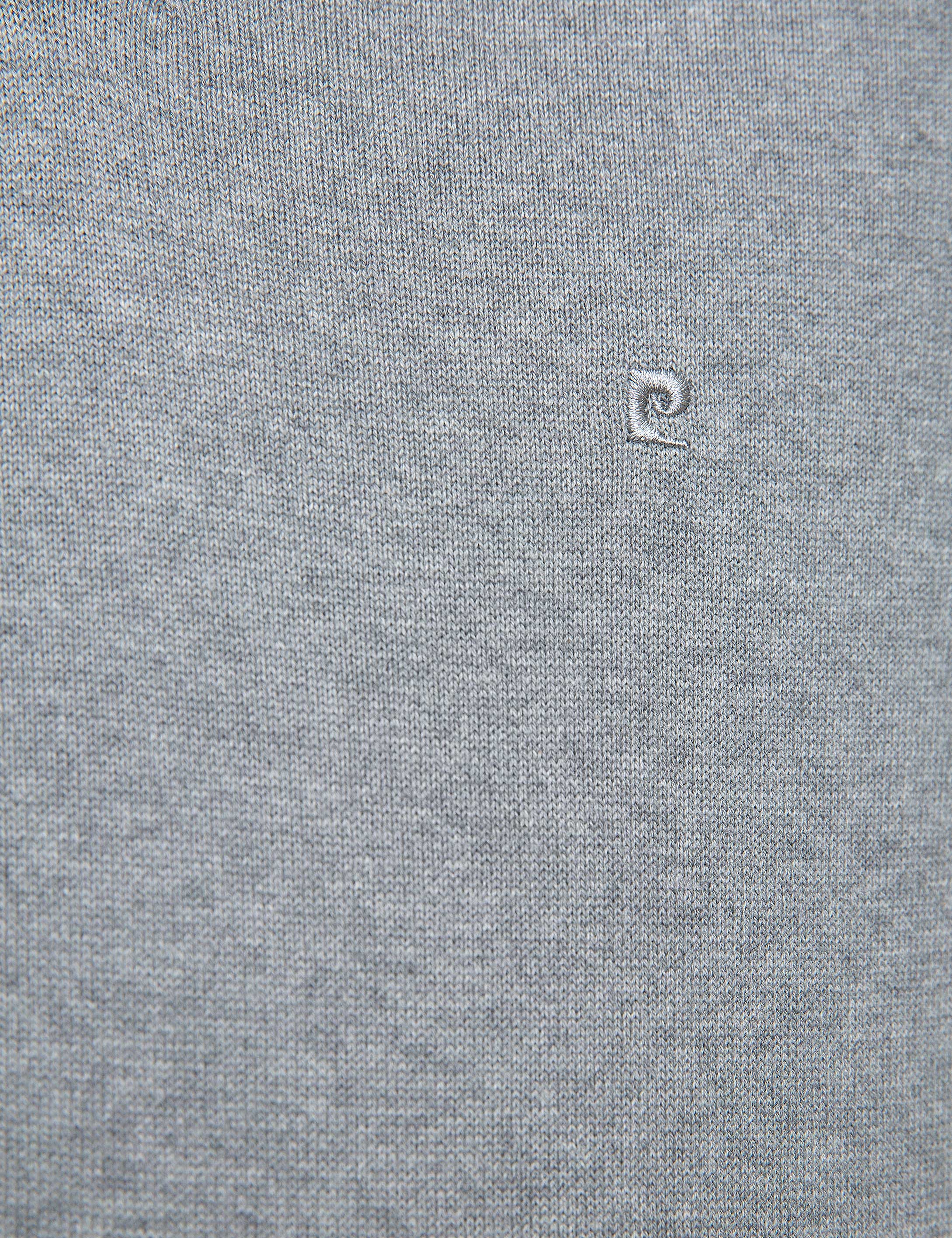 Gri Melanj Slim Fit V Yaka Basic Triko Kazak - Image 6