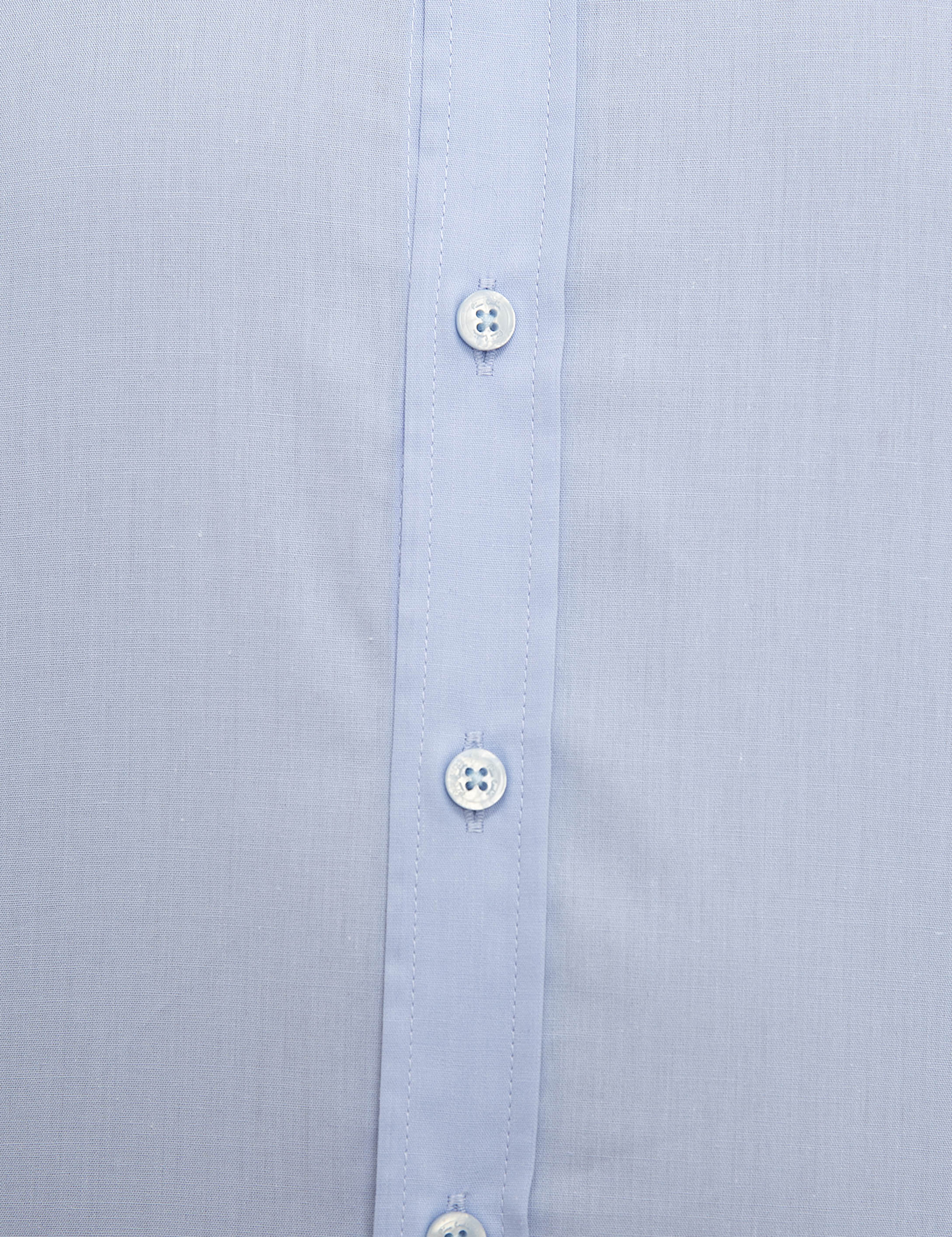 Açık Mavi Slim Fit Uzun Kollu Klasik Gömlek - Image 6