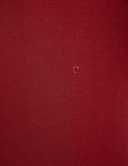 Kırmızı Slim Fit Bisiklet Yaka Basic Triko Kazak - 50207445009