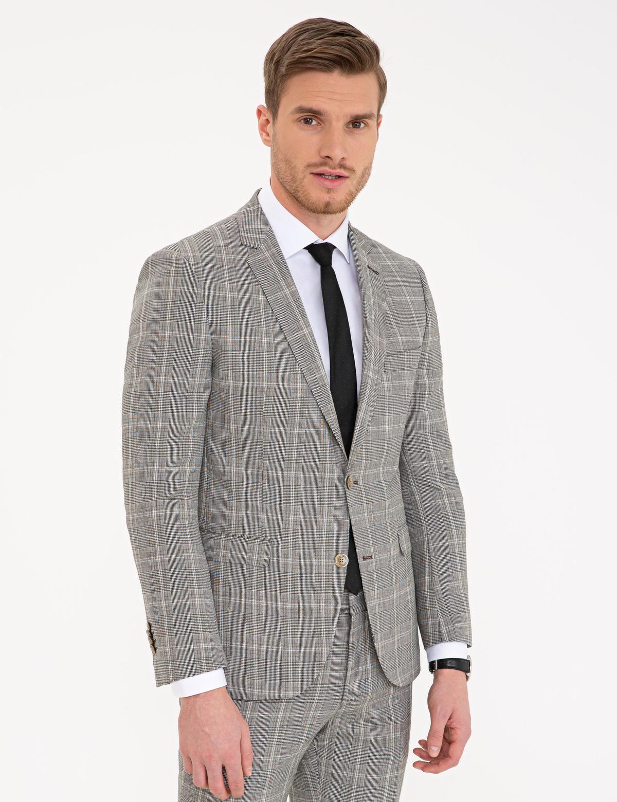 Siyah Ex. Slim Fit Ceket - 50233575044