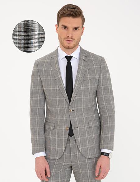 Siyah Ex. Slim Fit Ceket - 50233575044