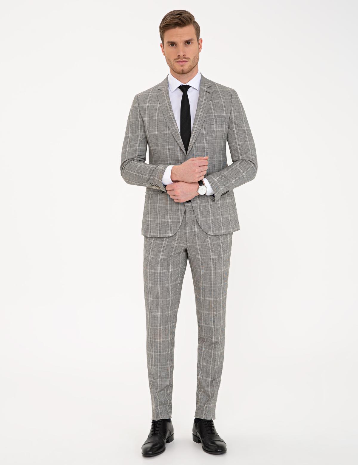 Siyah Ex. Slim Fit Ceket - 50233575044