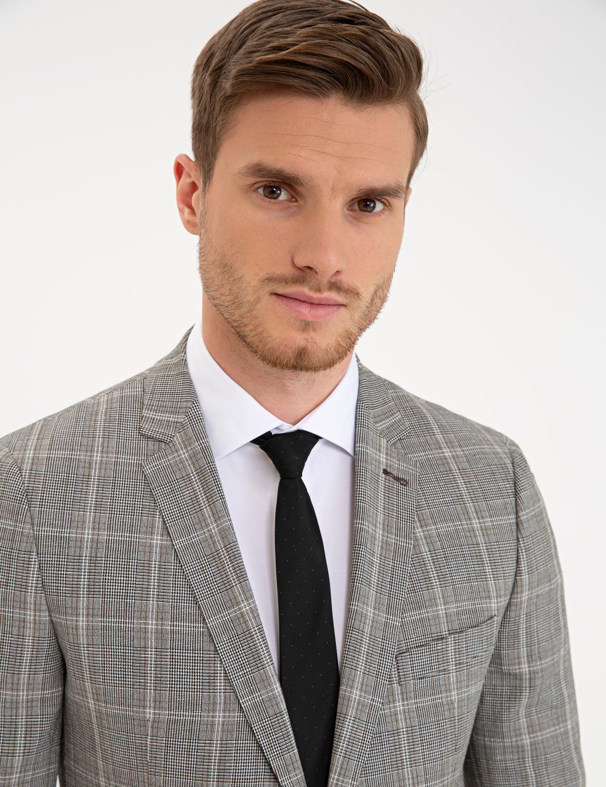 Siyah Ex. Slim Fit Ceket - 50233575044