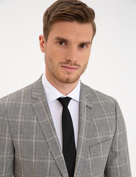 Siyah Ex. Slim Fit Ceket - 50233575044