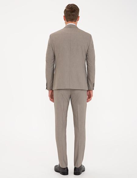 Açık Kahverengi Slim Fit Takım Elbise - 50236093116