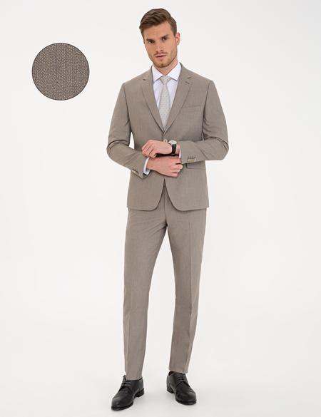 Açık Kahverengi Slim Fit Takım Elbise - 50236093116