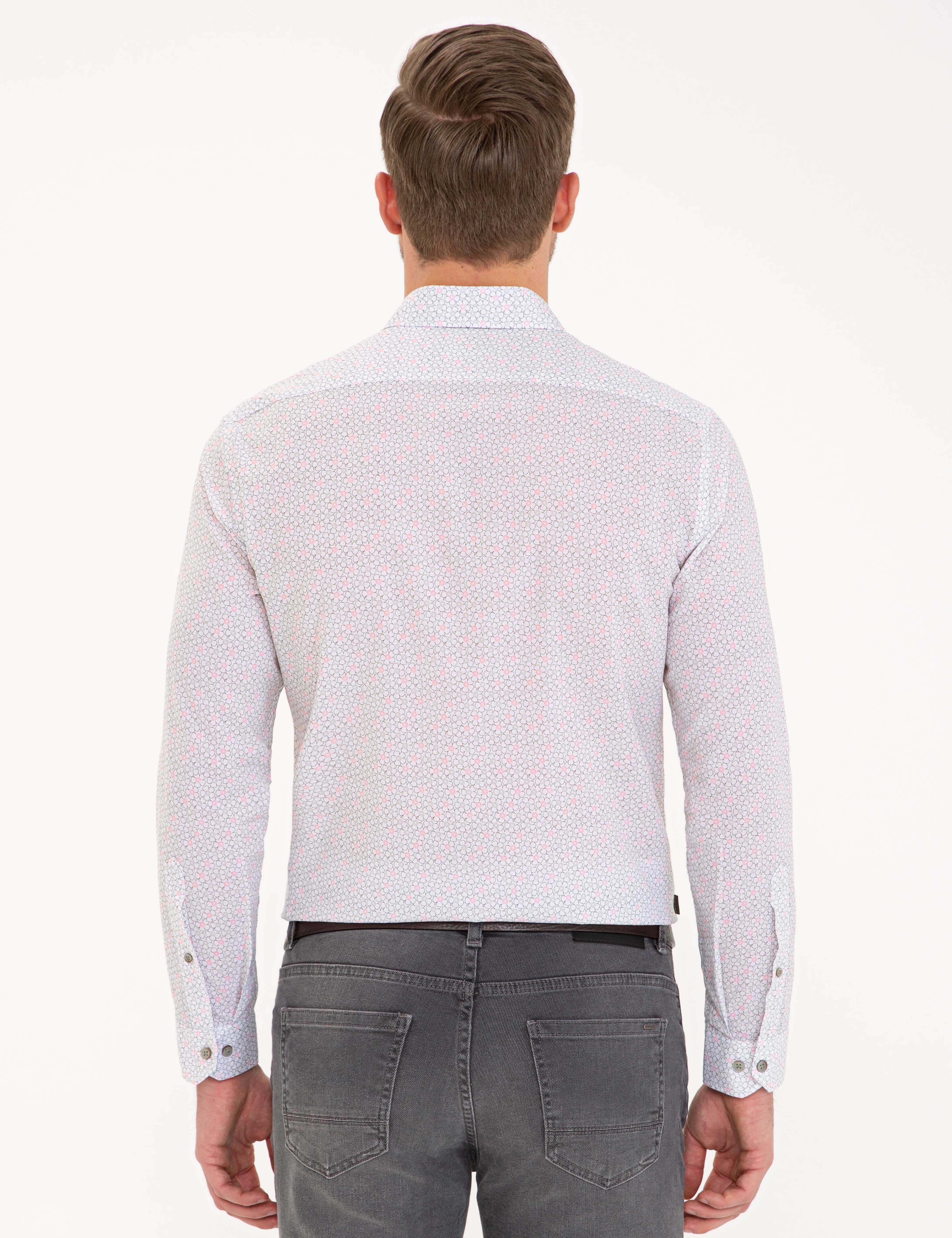 Haki Slim Fit Uzun Kollu Gömlek - Image 3