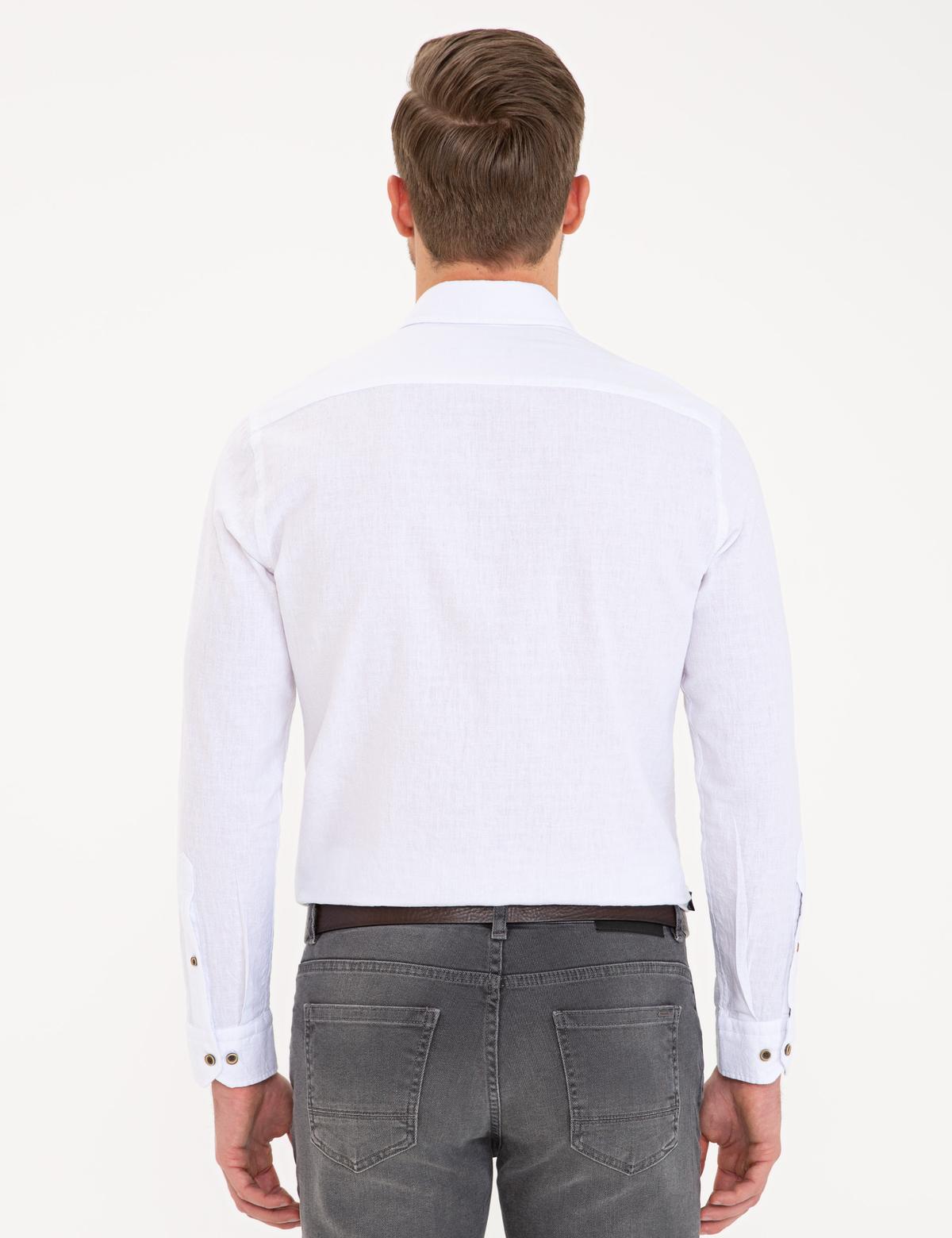 Beyaz Slim Fit Uzun Kollu Gömlek - 50236686001