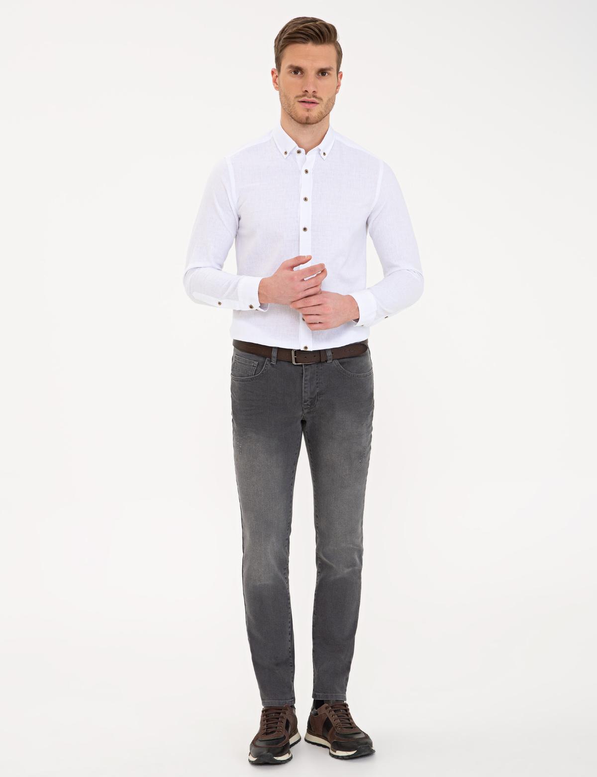 Beyaz Slim Fit Uzun Kollu Gömlek - 50236686001