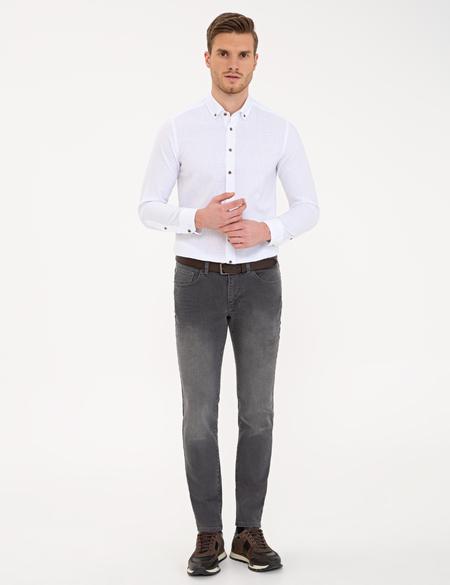 Beyaz Slim Fit Uzun Kollu Gömlek - 50236686001