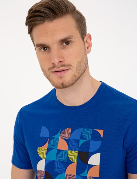 Mavi Slim Fit Bisiklet Yaka Tişört - 50232407151