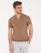 Açık Kahverengi Slim Fit Polo Yaka Triko Tişört