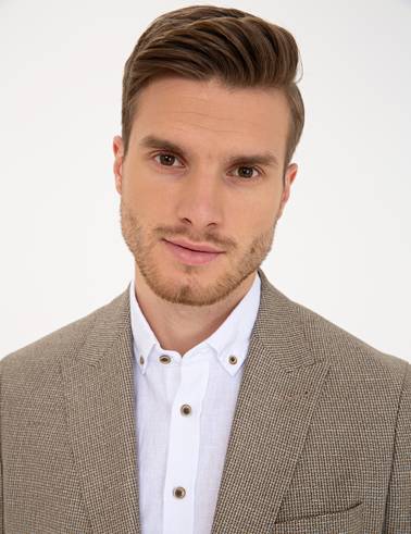 Açık Kahverengi Slim Fit Ceket
