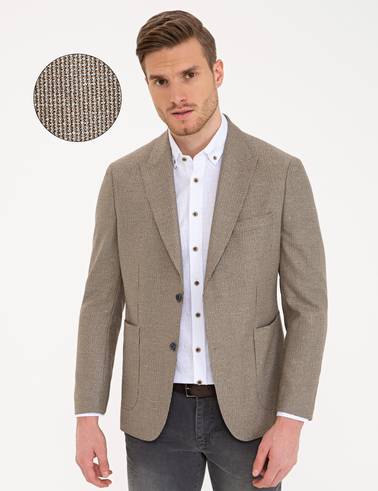 Açık Kahverengi Slim Fit Ceket