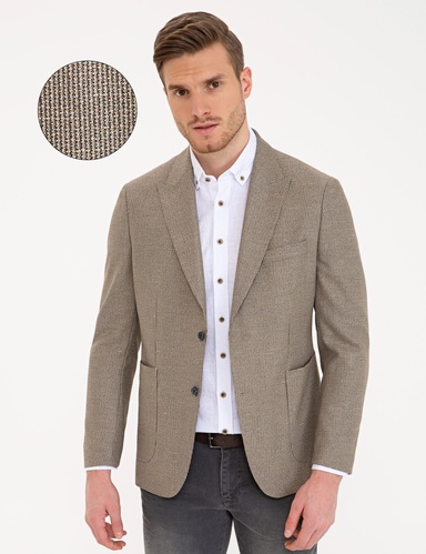 Açık Kahverengi Slim Fit Ceket