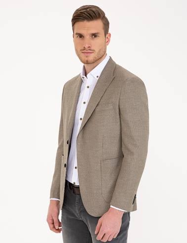 Açık Kahverengi Slim Fit Ceket