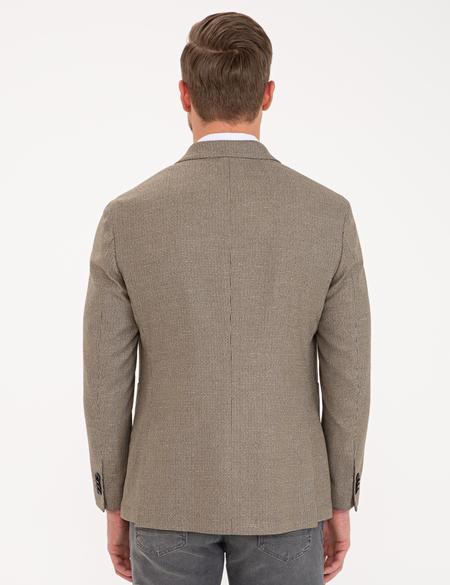 Açık Kahverengi Slim Fit Ceket - 50235498071