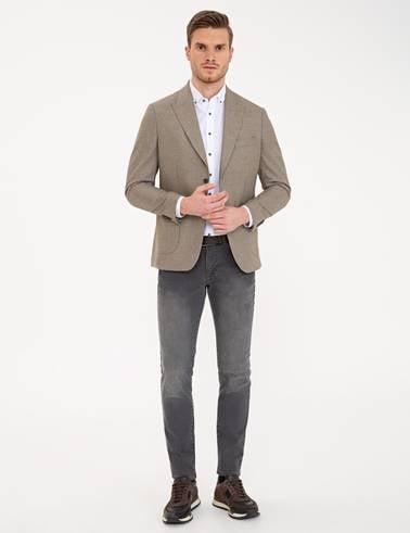 Açık Kahverengi Slim Fit Ceket
