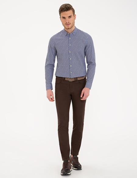 Lacivert Slim Fit Uzun Kollu Gömlek - 50233046001