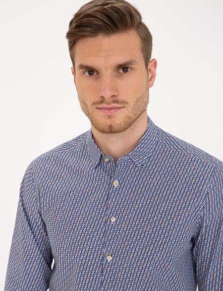 Lacivert Slim Fit Uzun Kollu Gömlek - 50233046001