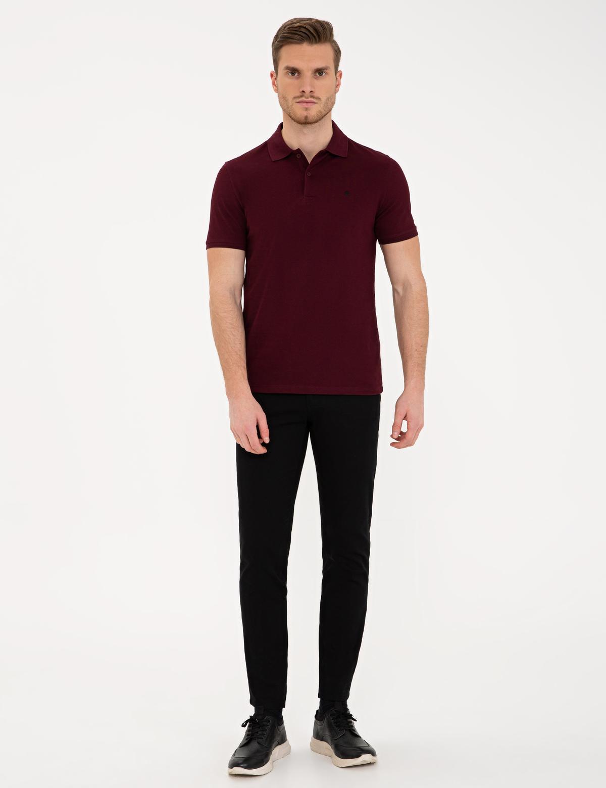 Bordo Slim Fit Basic Polo Yaka T-Shirt - 50239843028