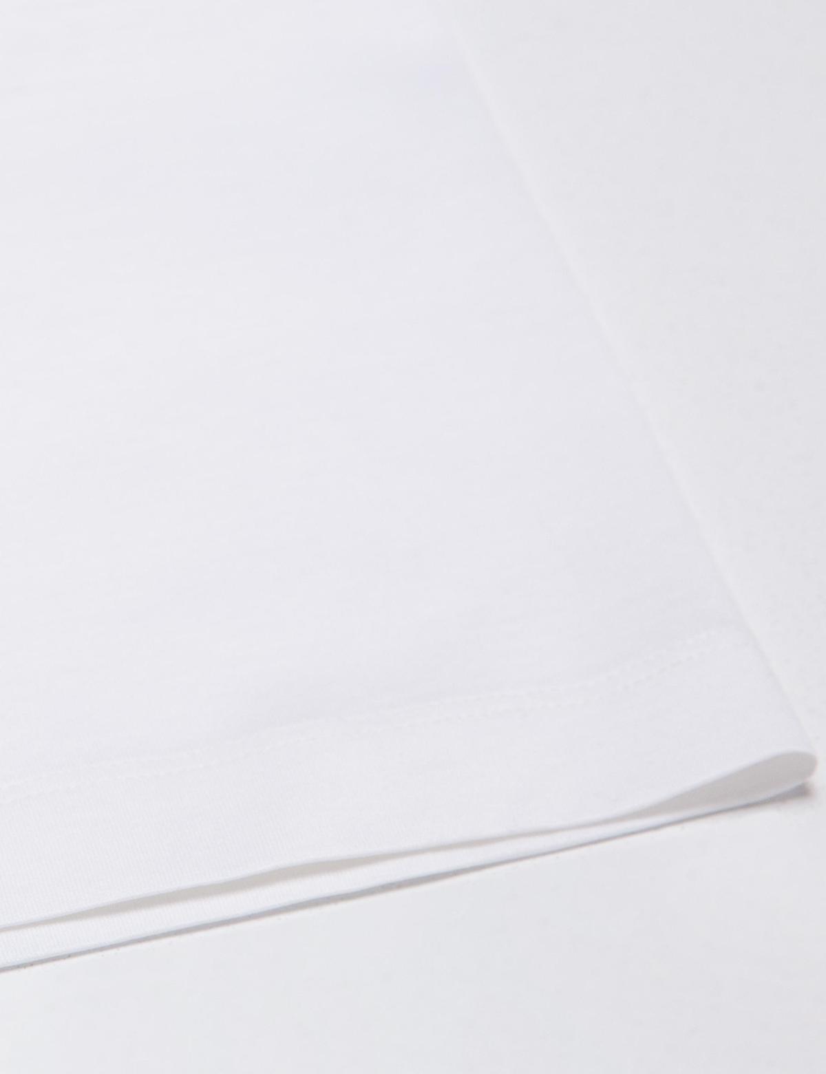 Beyaz Regular Fit Polo Yaka Basic T-Shirt - 50186354005