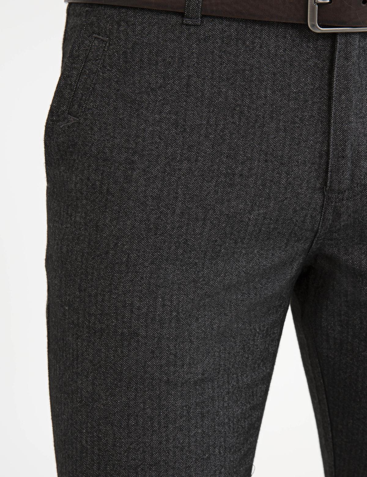 Gri Slim Fit Kanvas Pantolon - 50230176011