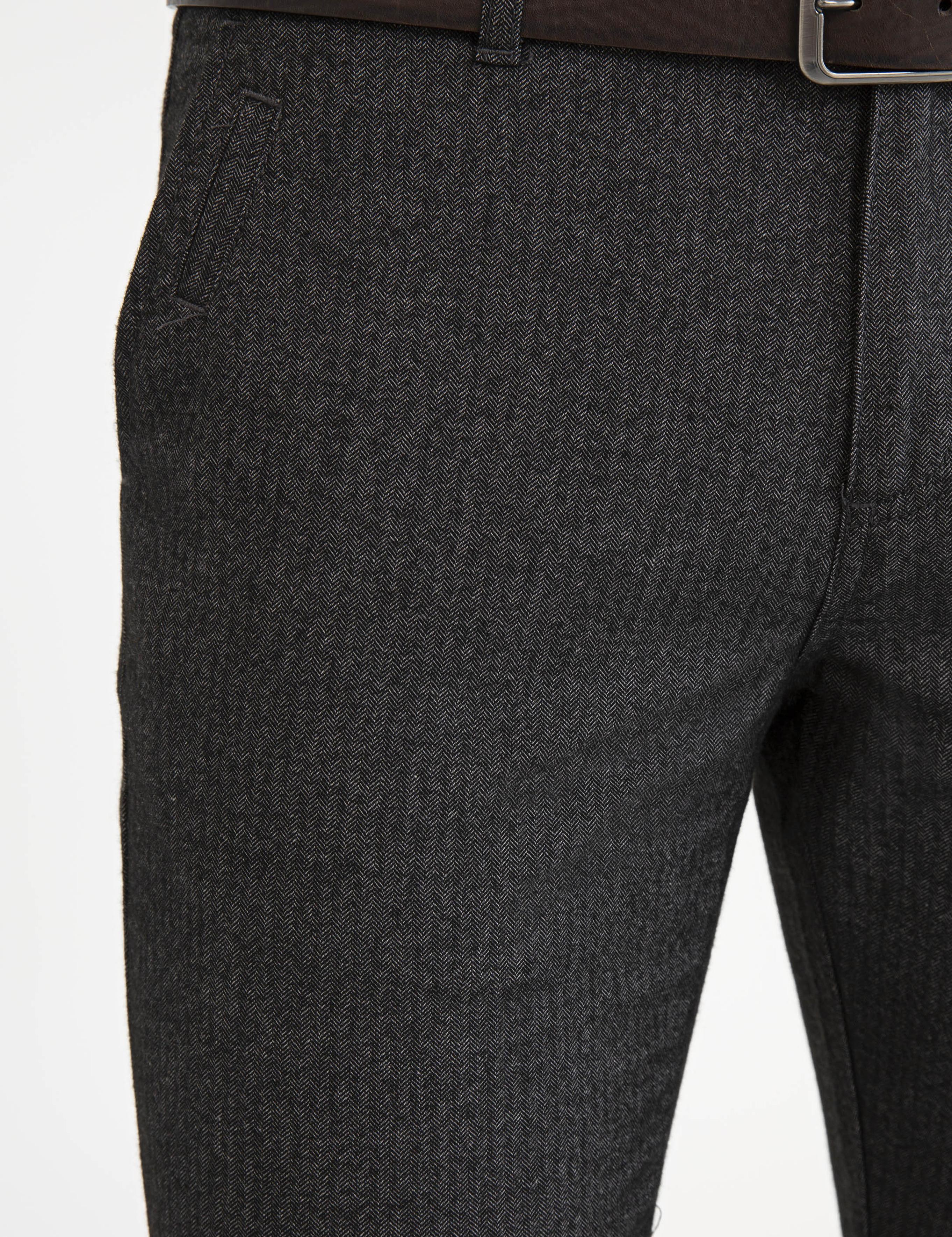 Gri Slim Fit Kanvas Pantolon