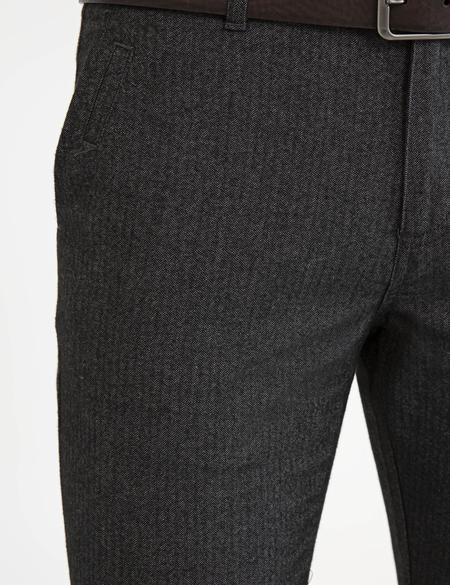 Gri Slim Fit Kanvas Pantolon - 50230176011