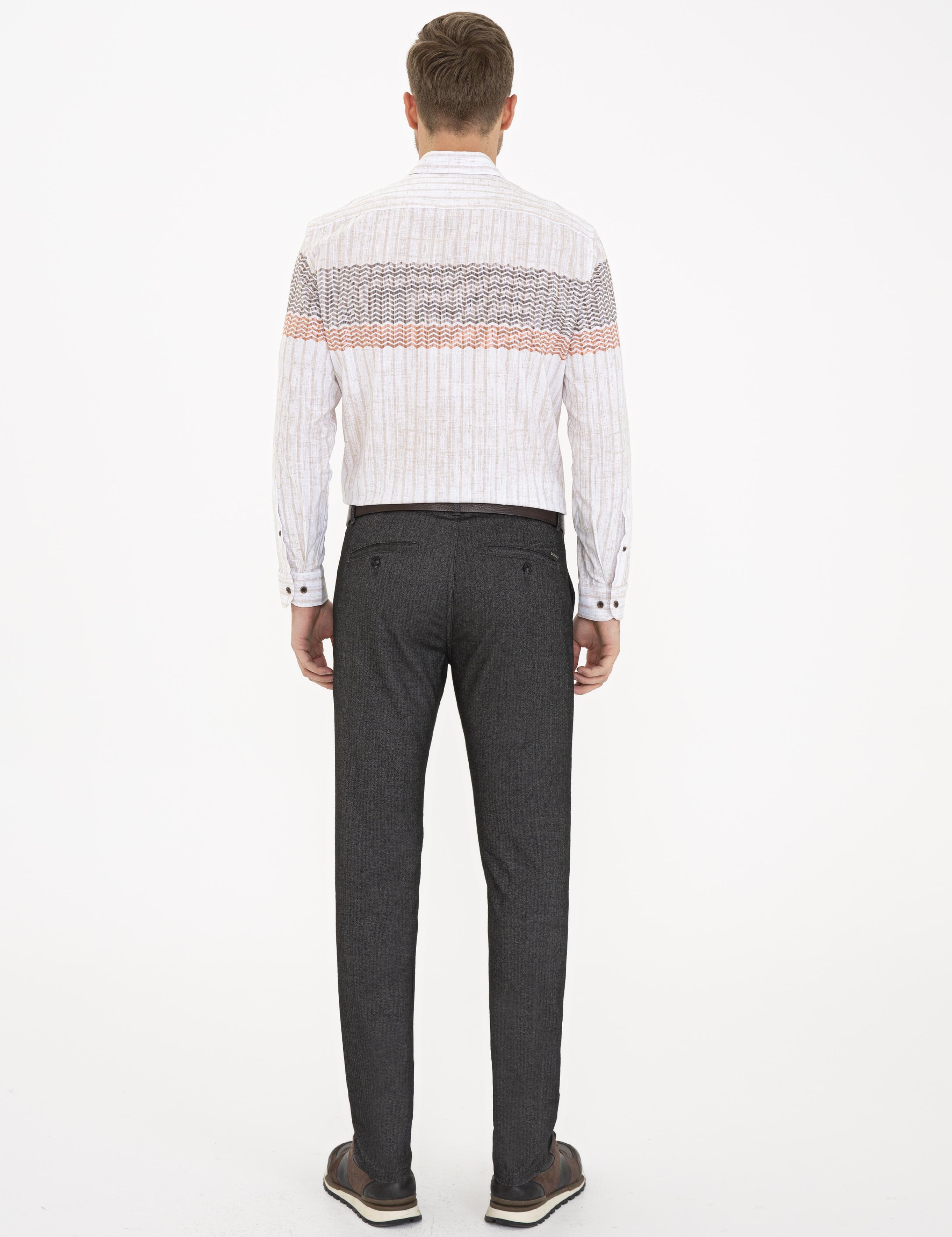 Gri Slim Fit Kanvas Pantolon