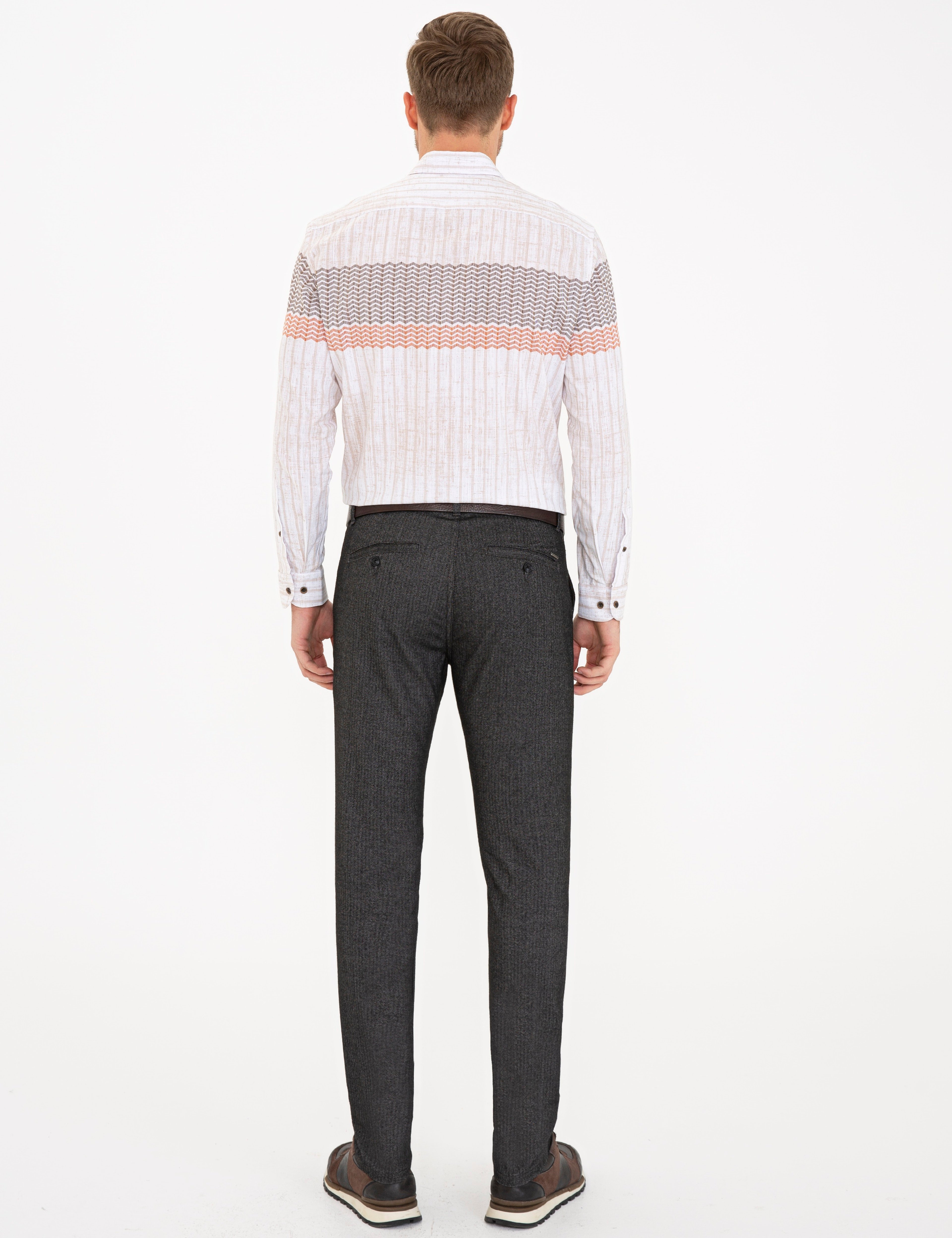 Gri Slim Fit Kanvas Pantolon - Image 3