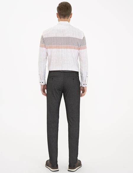 Gri Slim Fit Kanvas Pantolon - 50230176011