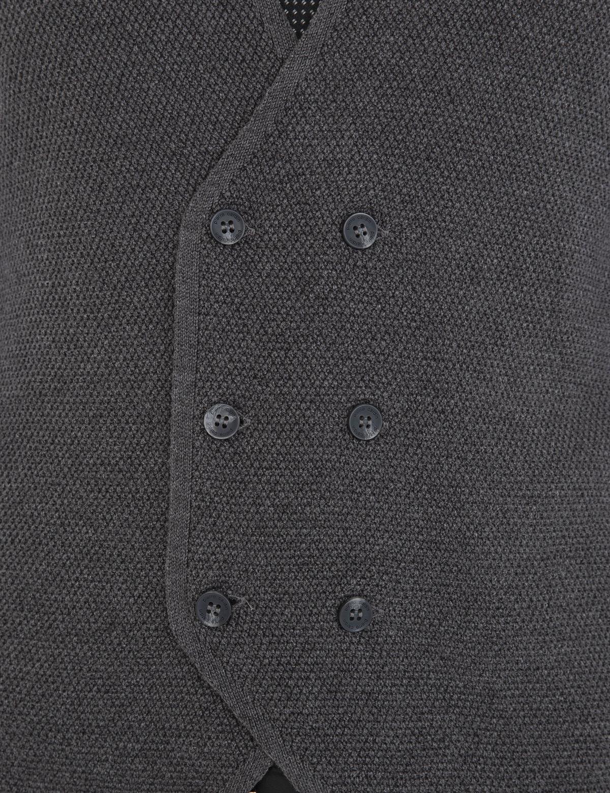 Koyu Gri Melanj Slim Fit Triko Yelek - 50228425037