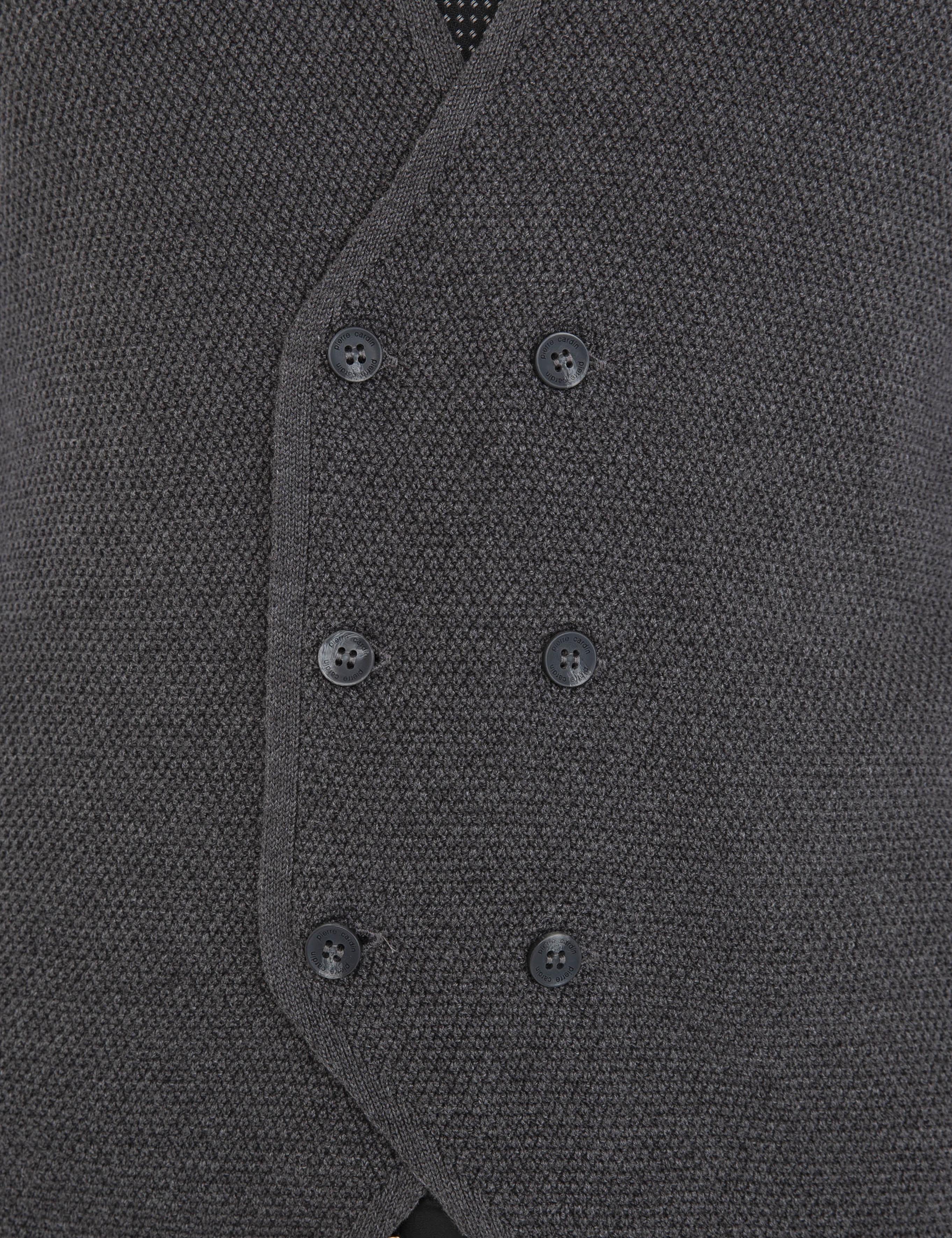 Koyu Gri Melanj Slim Fit Triko Yelek