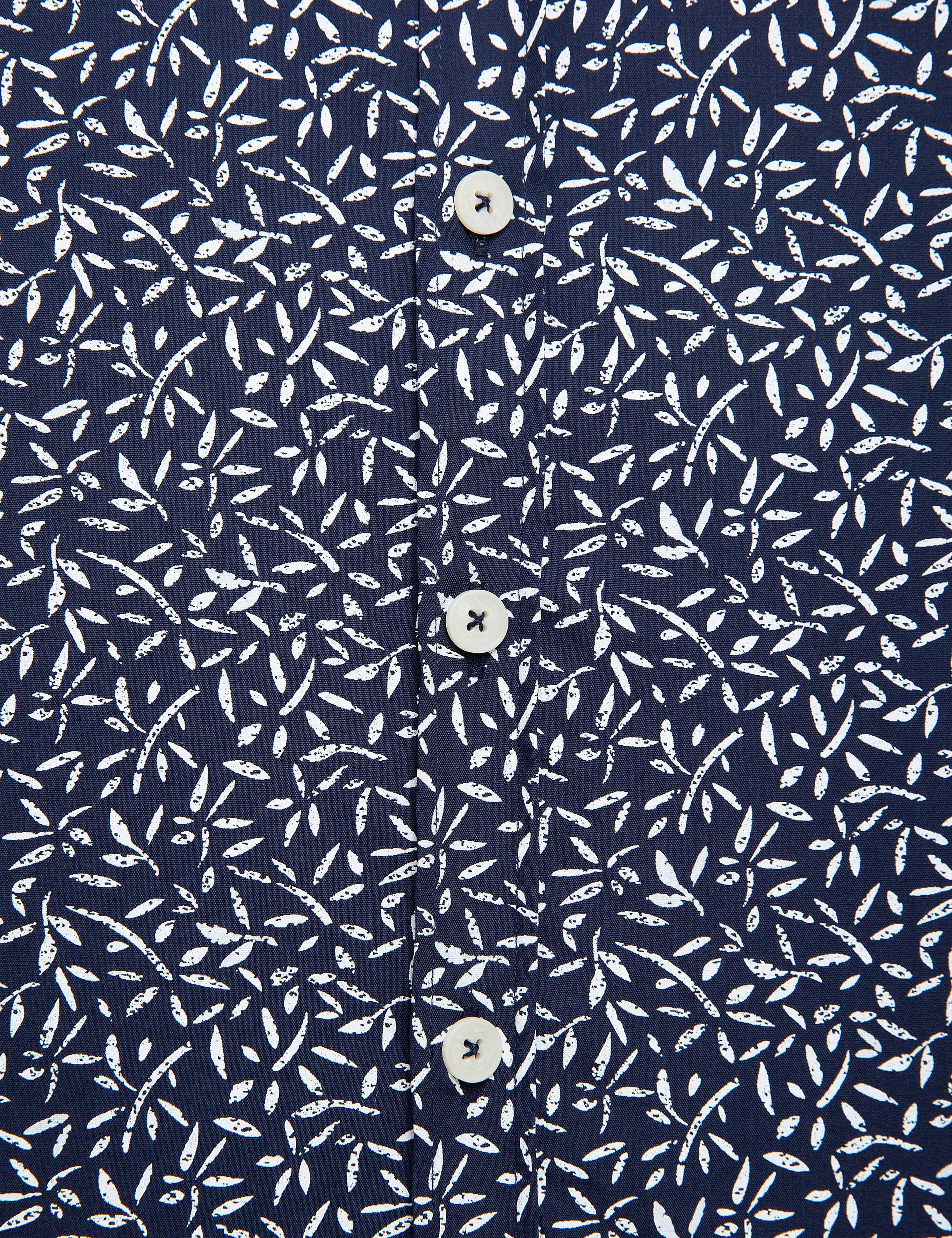 Lacivert Slim Fit Kısa Kollu Gömlek