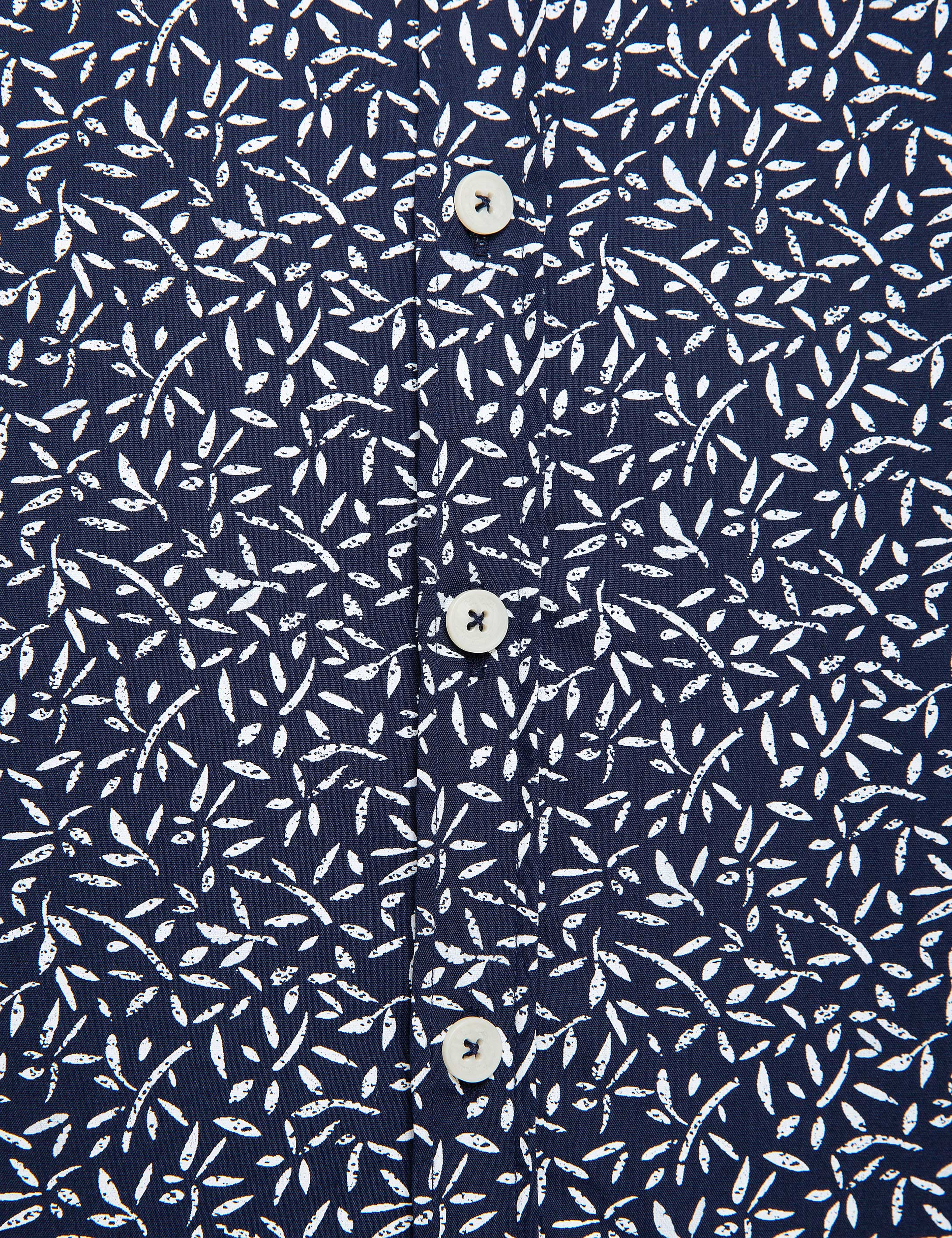 Lacivert Slim Fit Kısa Kollu Gömlek - Image 6