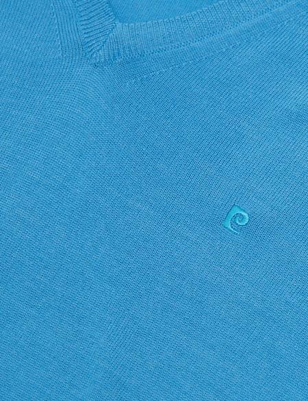 Kobalt Mavi Slim Fit Basic Triko Kazak - 50191522101