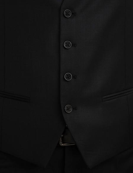 Siyah Slim Fit Yelek - 50193309003