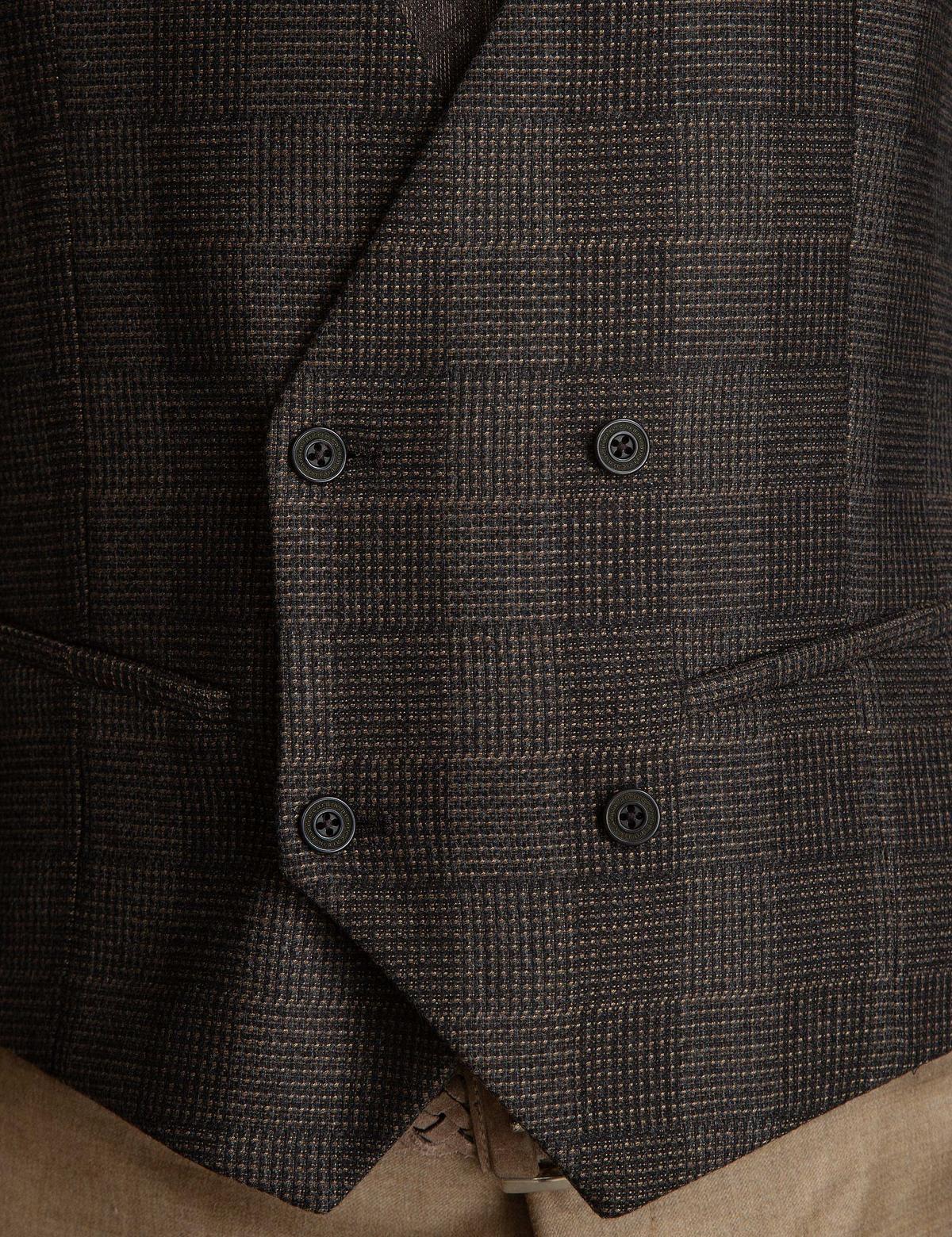 Kahverengi Slim Fit Yelek - 50195488012