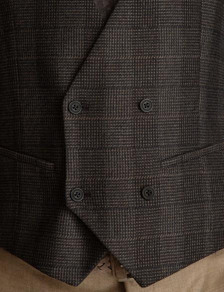 Kahverengi Slim Fit Yelek - 50195488012