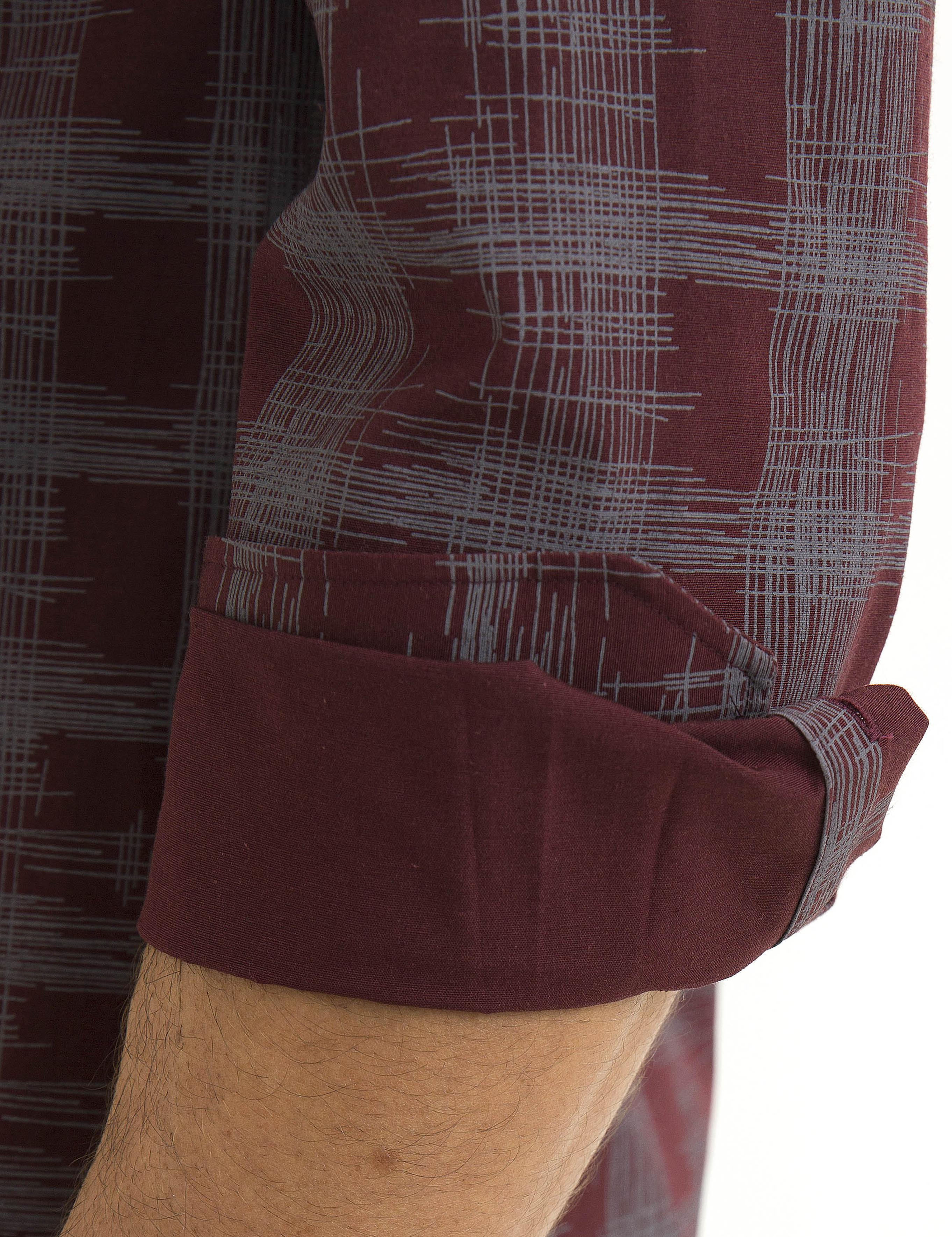 Bordo Slim Fit Gömlek