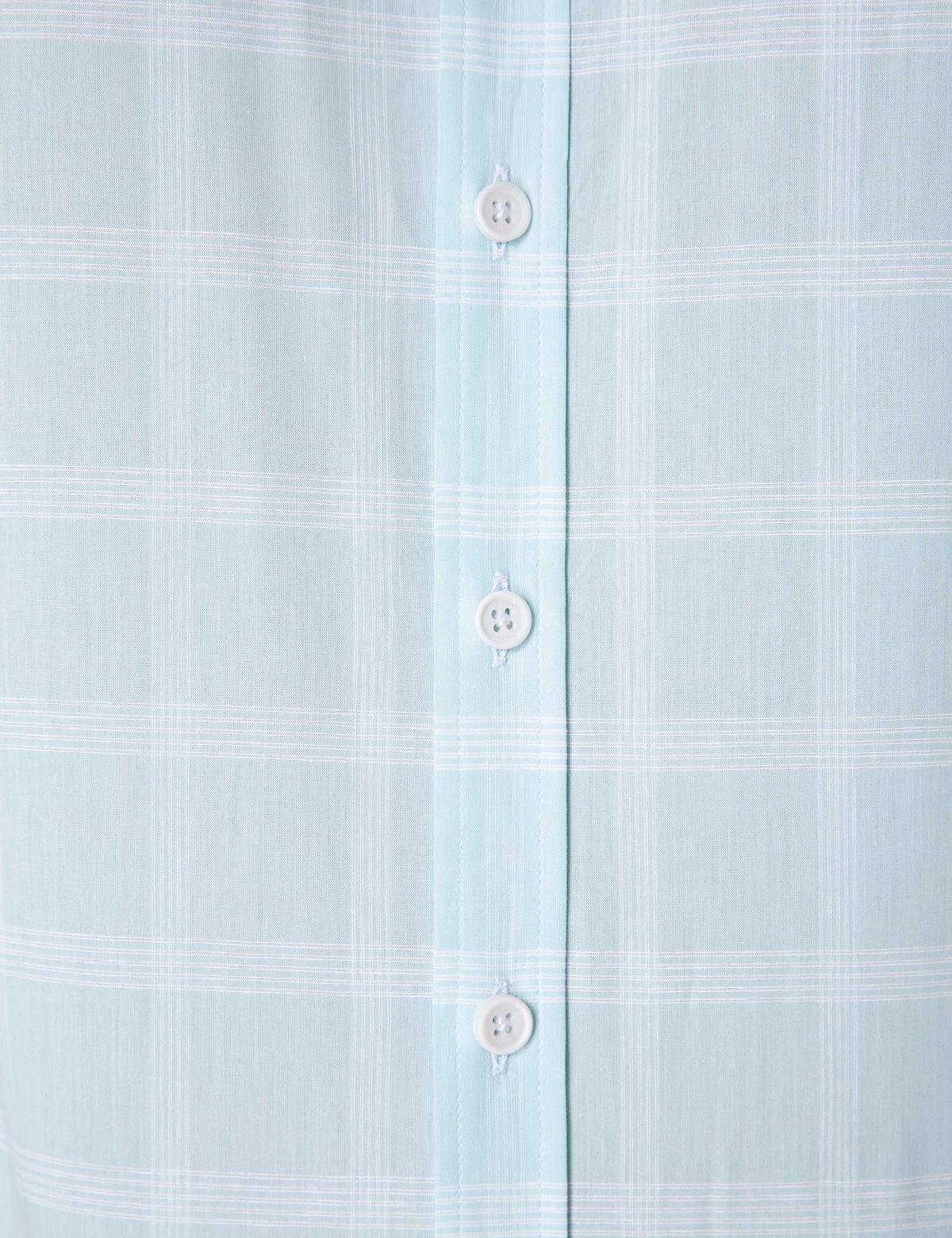 Su Yeşili Slim Fit Uzun Kollu Gömlek - 50203468024