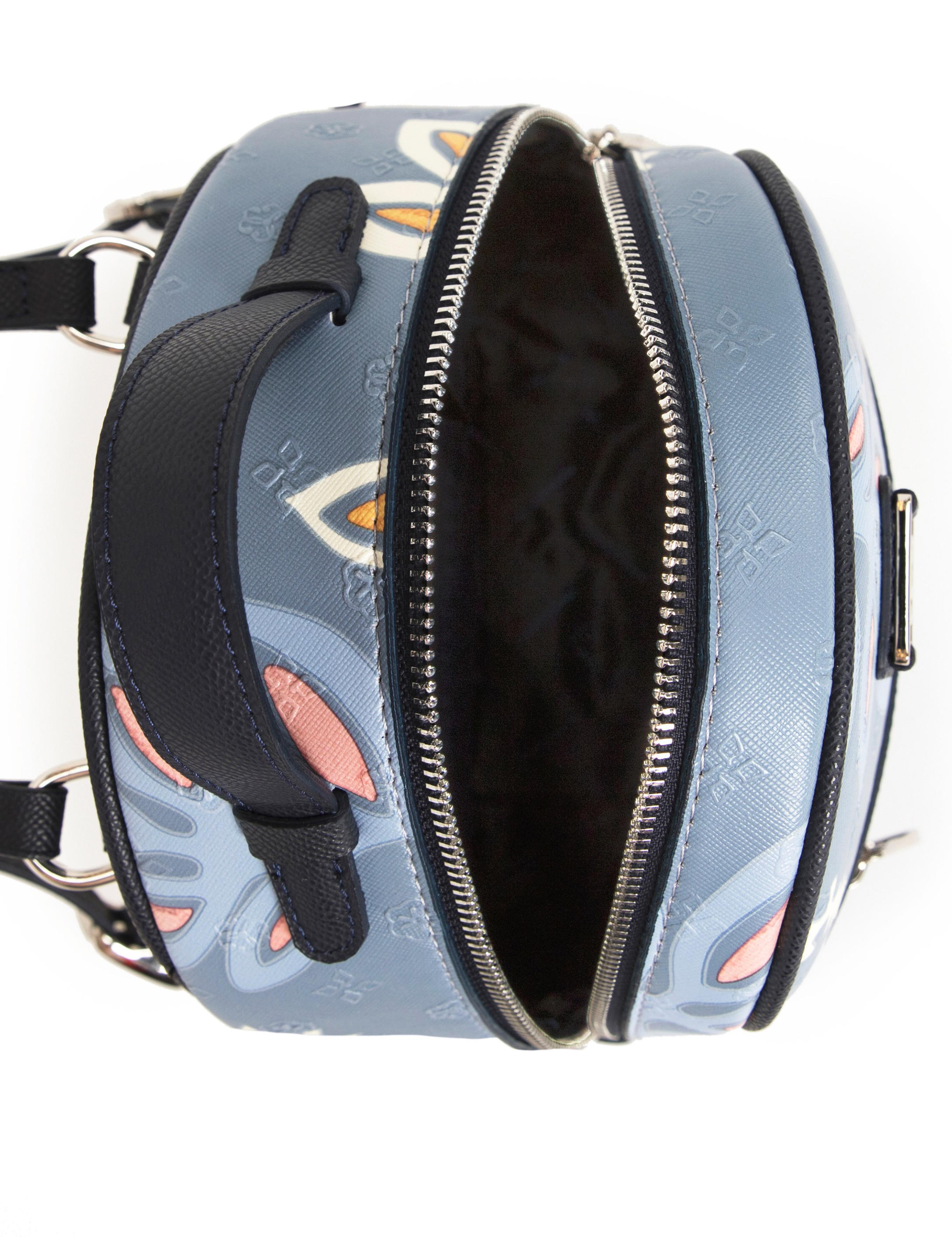 Çiçek Desenli Mavi Sırt Çantası