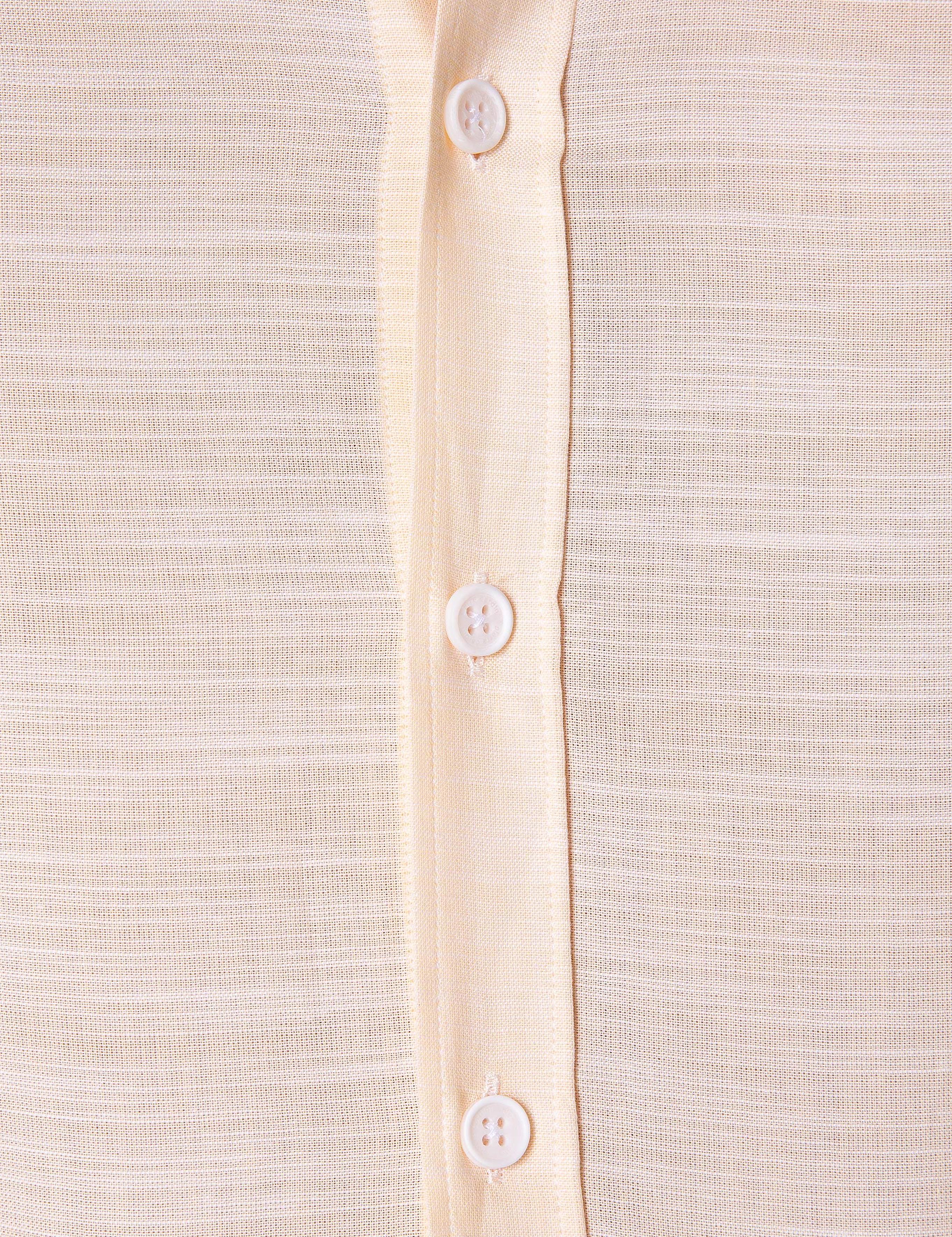 Sarı Slim Fit Uzun Kollu Gömlek