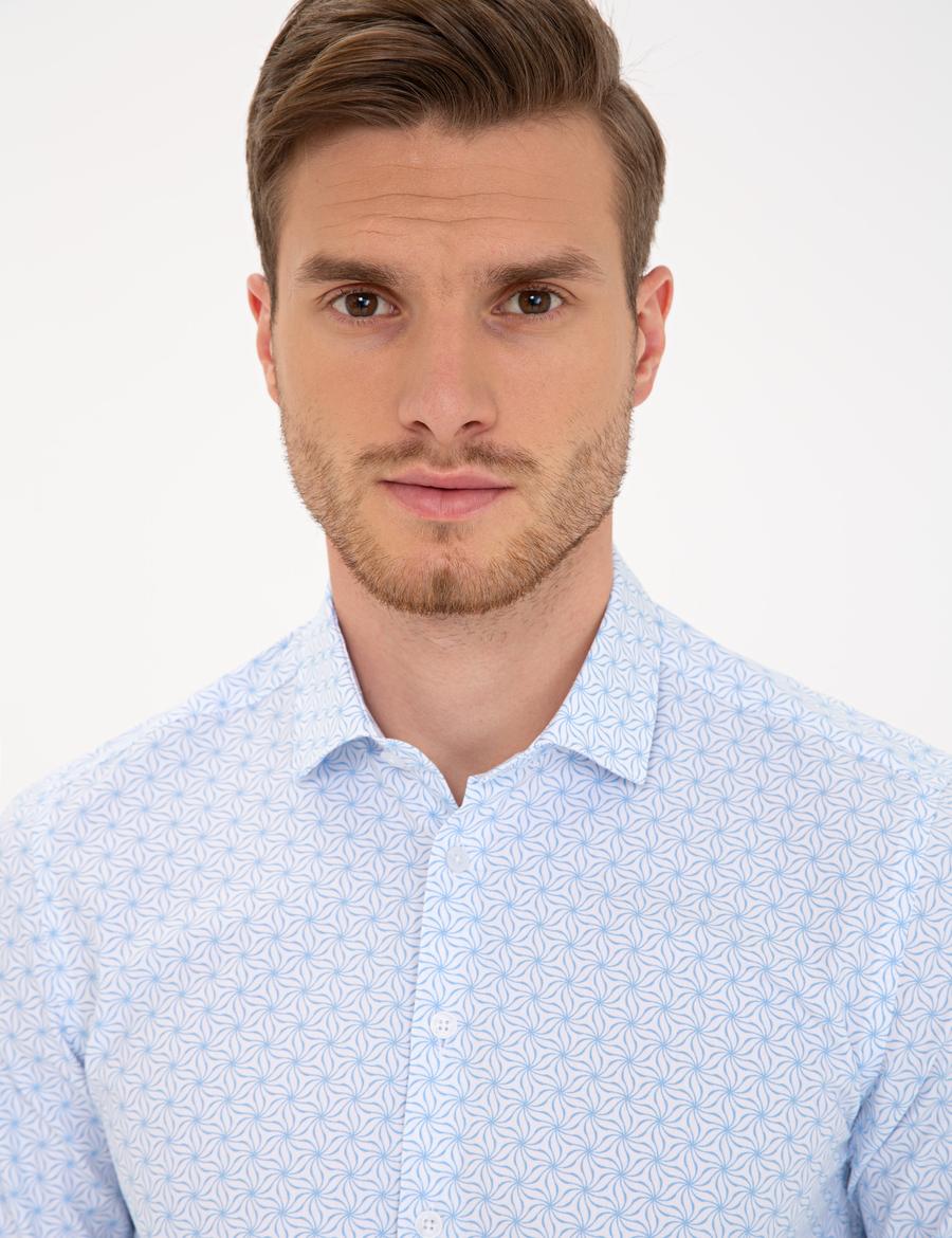 Açık Mavi Slim Fit Uzun Kollu Gömlek