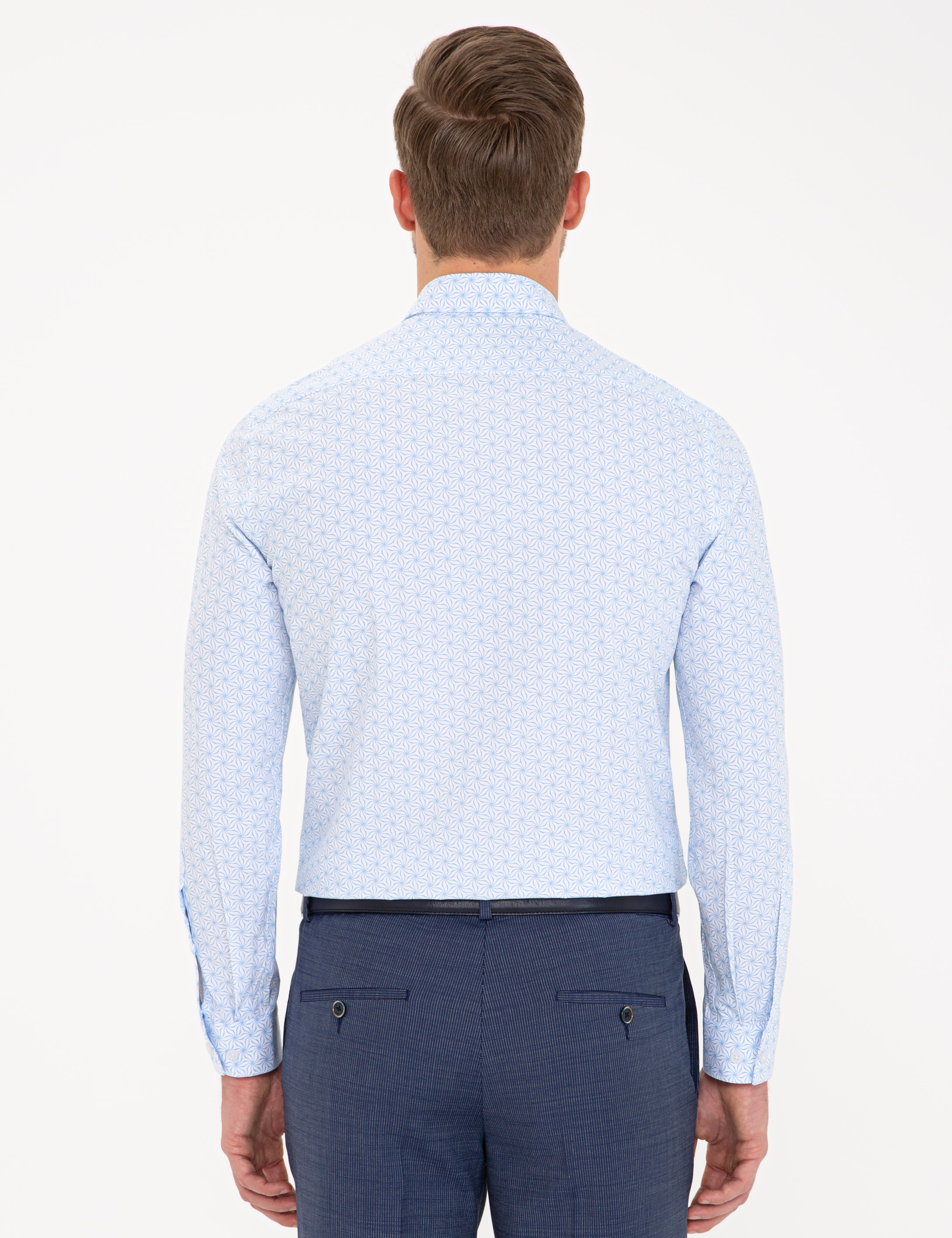 Açık Mavi Slim Fit Uzun Kollu Gömlek