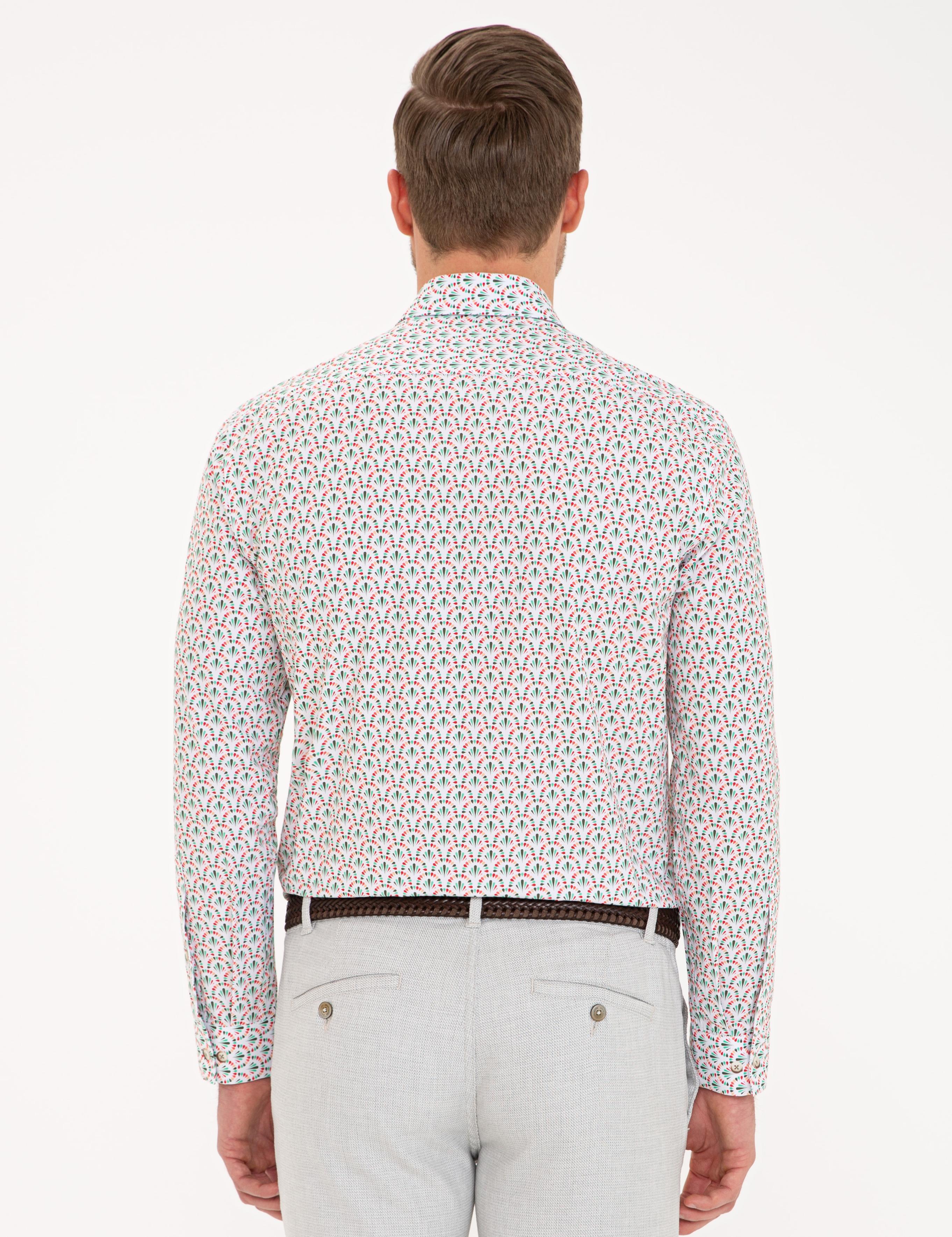 Yeşil Slim Fit Uzun Kollu Gömlek