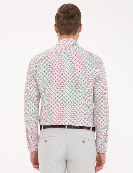 Yeşil Slim Fit Uzun Kollu Gömlek - 50235100012